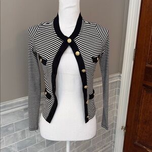 J. Crew Ribbed Striped Black and White Women's Cardigan